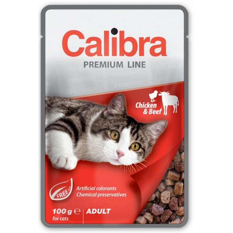 Calibra Cat pouch Premium Chicken&Beef 100g