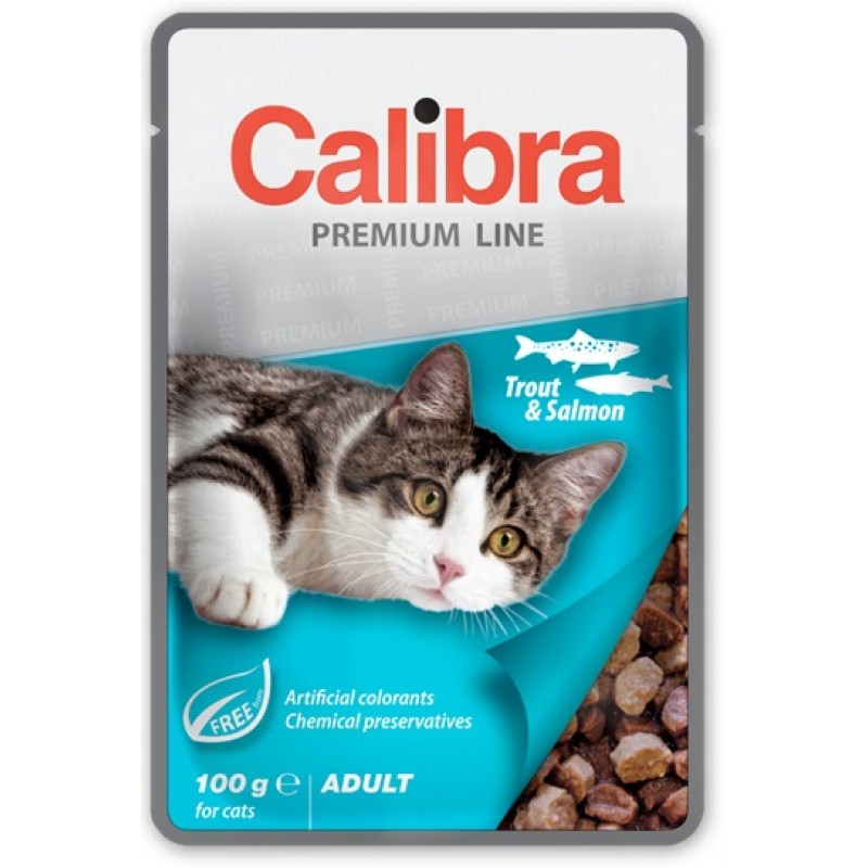 Calibra Cat pouch Premium Adult Trout&Salmon 1...