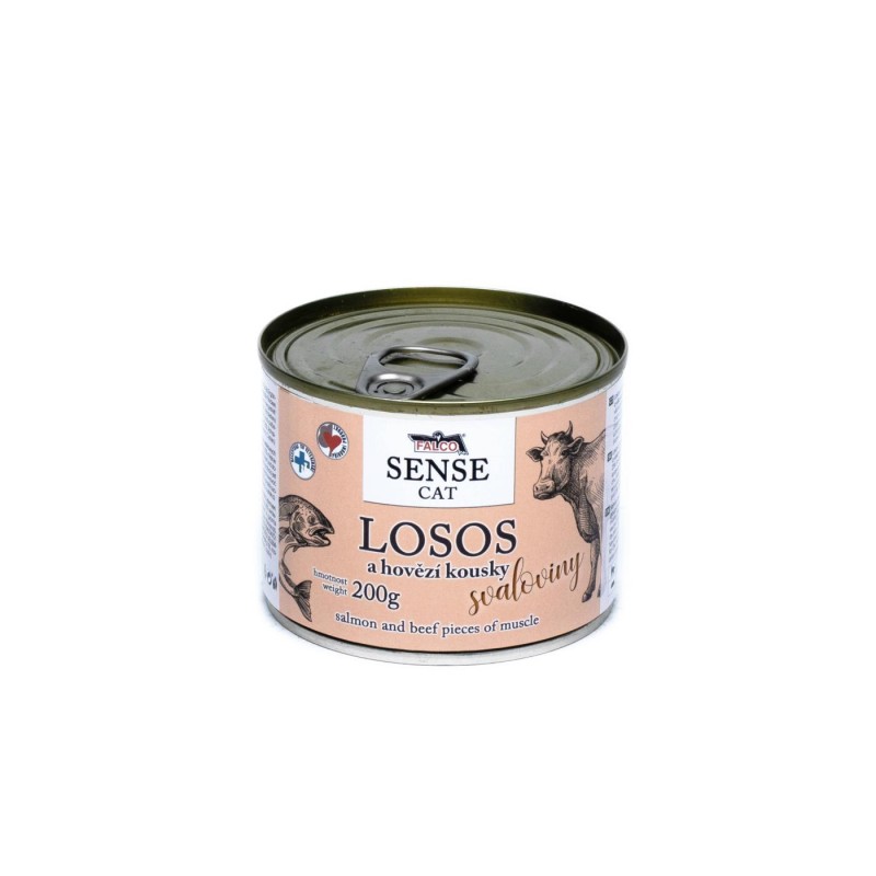 Falco SENSE CAT salmon a pieces of beef muscle 200...