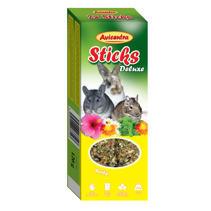Avicentra Sticks degu, rabbit, guinea pig - herbs ...
