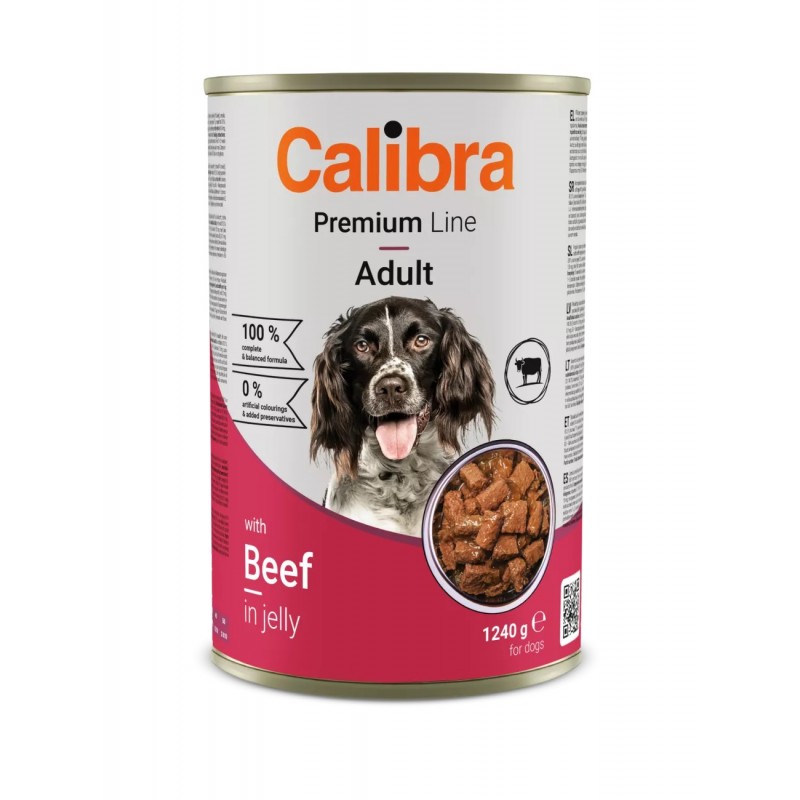 Calibra Dog Premium can with Beef 1240g