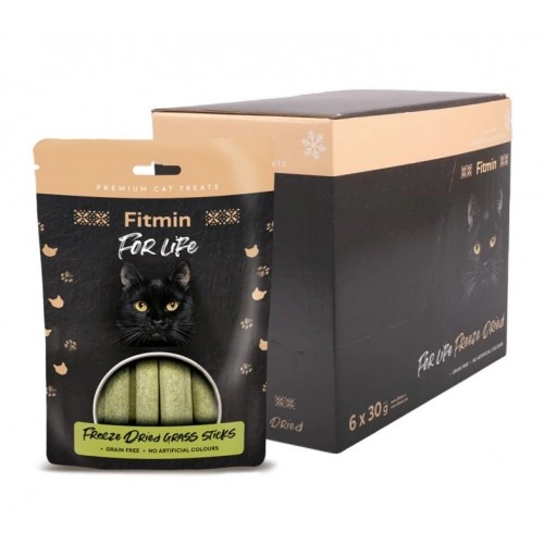 Лиофилизированные палочки для кошек с травой, 6 шт. x 30 г.